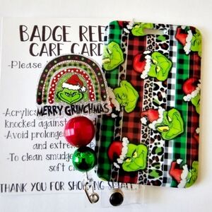 Grinch Inspired Christmas Badge Reel & ID Holder